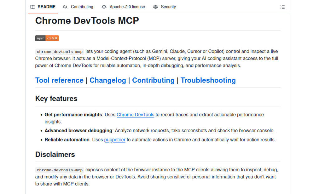 What is chrome devtools mcp