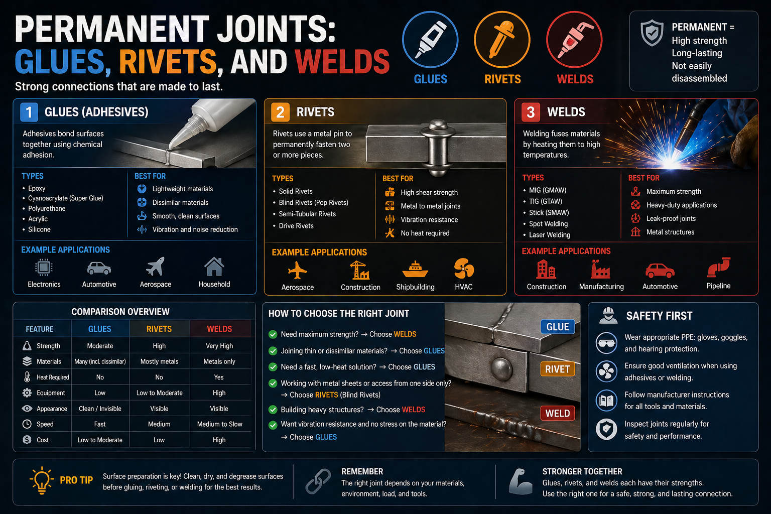 Permanent Joints: The Definitive Guide to Glues, Rivets, and Welds for Metal Assembly