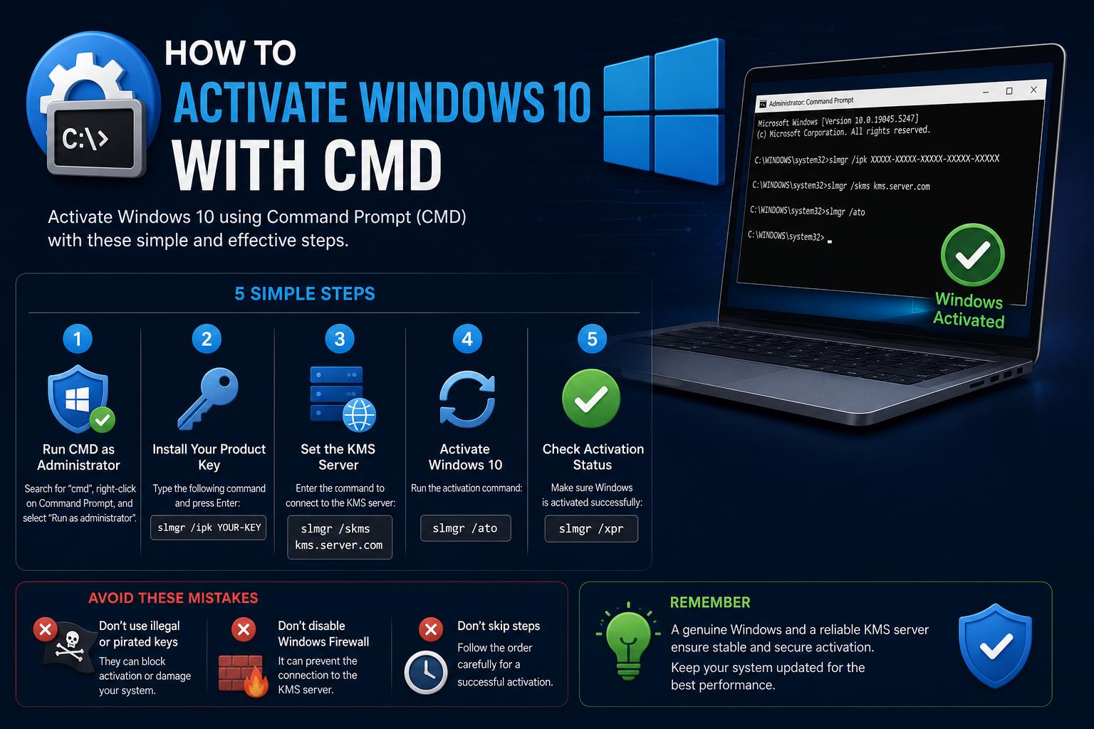 activate windows 10 with cmd