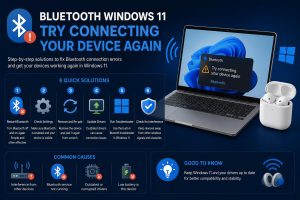bluetooth windows 11 try connecting your device again