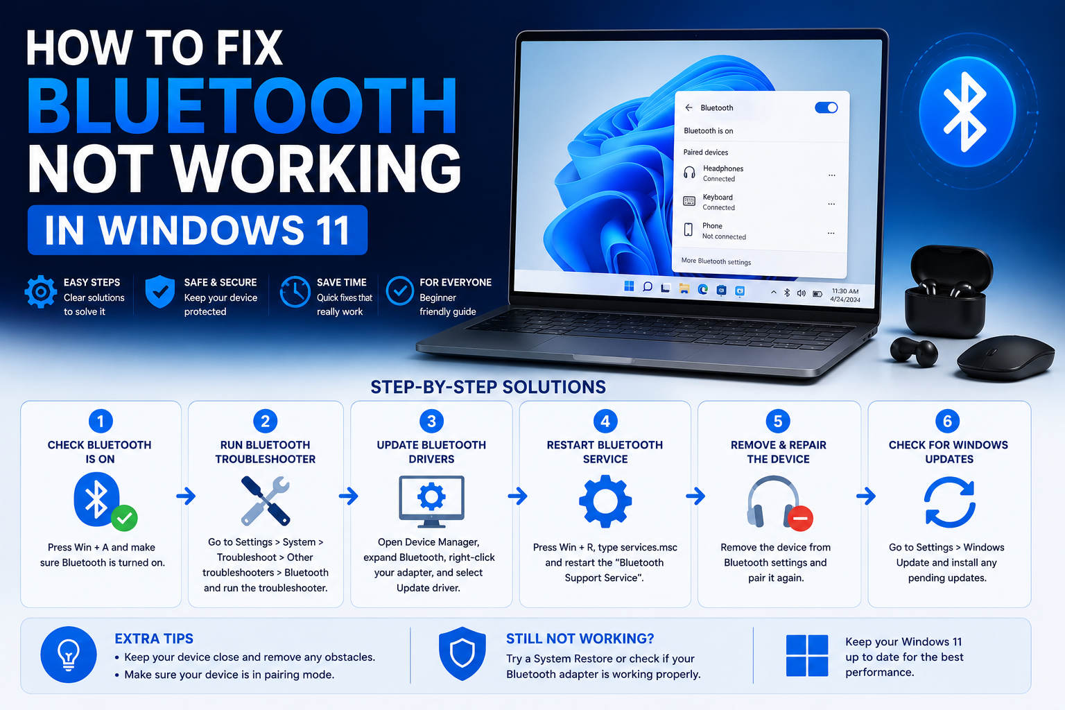 How to Fix Bluetooth Not Working in Windows 11