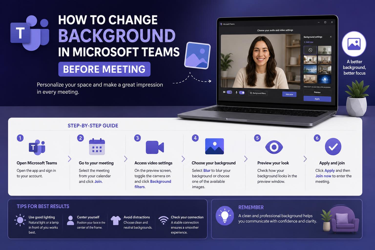 how to change background in microsoft teams before meeting