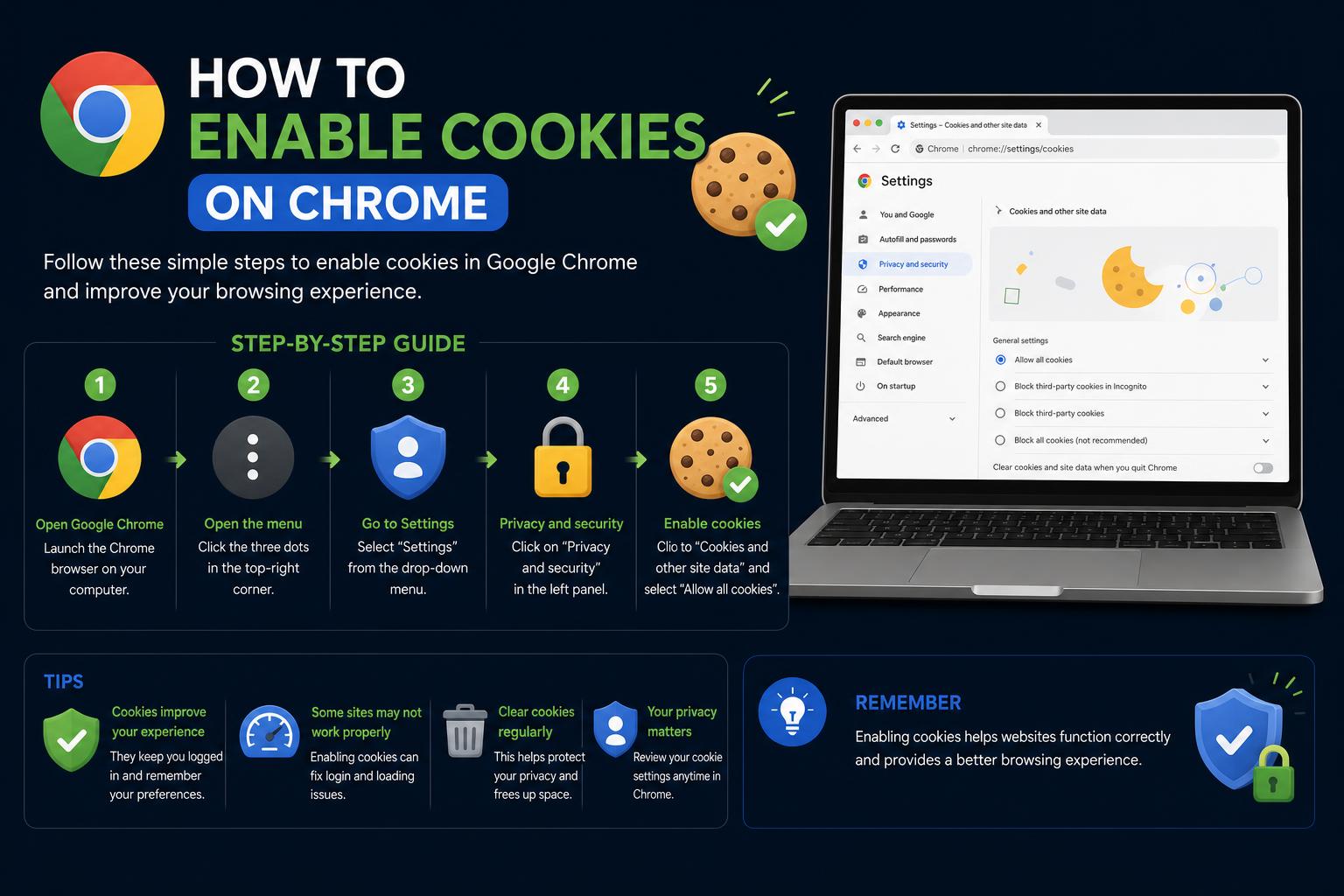 how to enable cookies on chrome