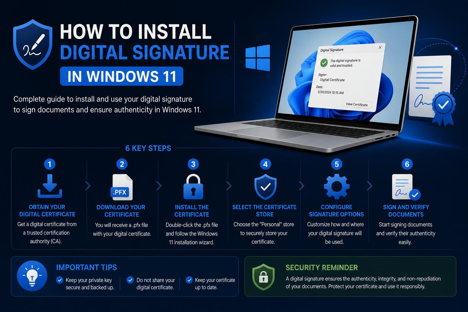 how to install digital signature in windows 11