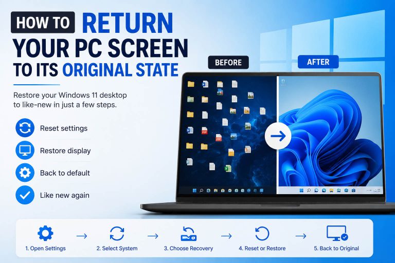 Window Return Options Return PC Screen to Original State: Full Windows Recovery Guide