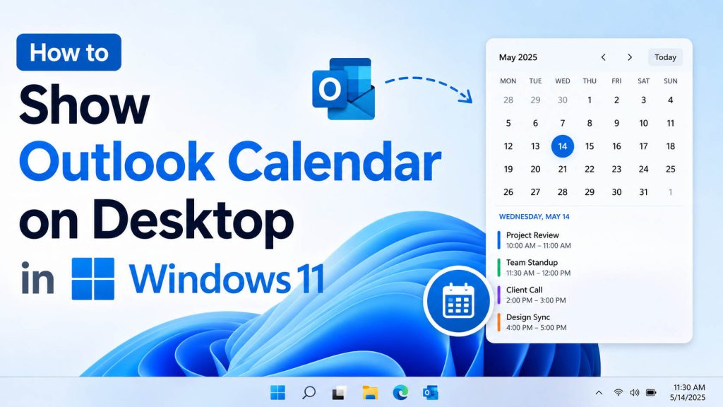 How to Show Outlook Calendar on Desktop in Windows 11