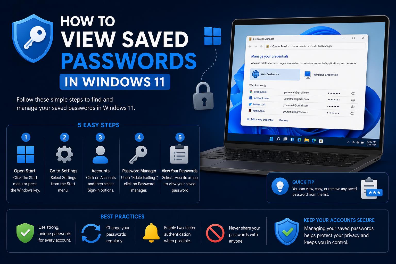 view save passwords in windows 11
