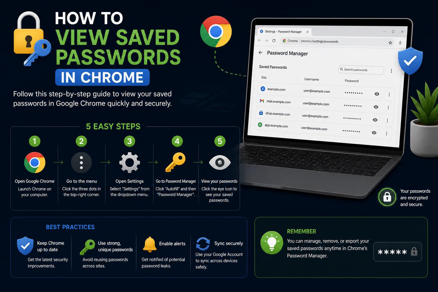 view saved passwords chrome
