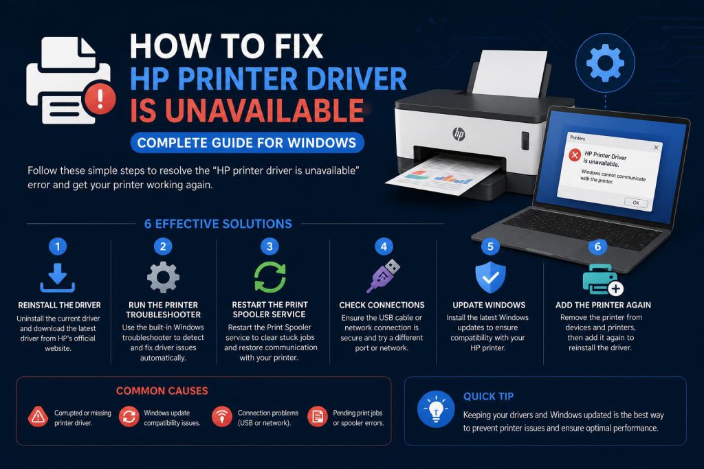 hp printer driver is unavailable