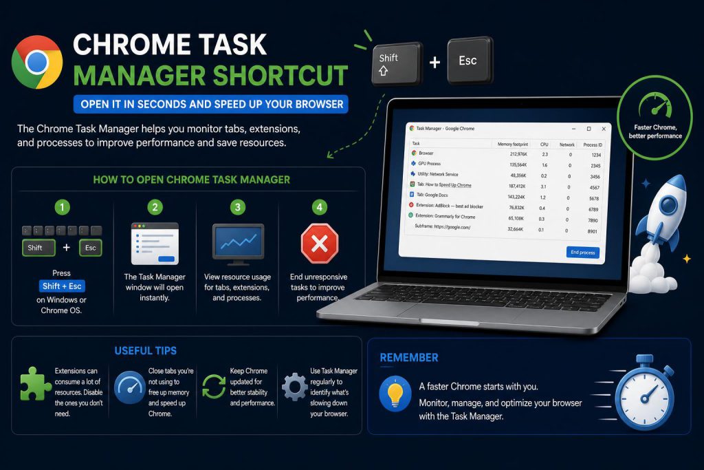 chrome task manager shortcut