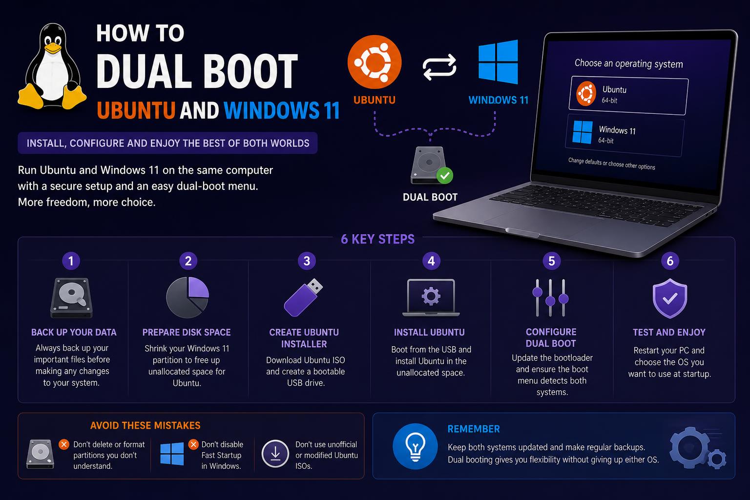dual booting ubuntu windows 11