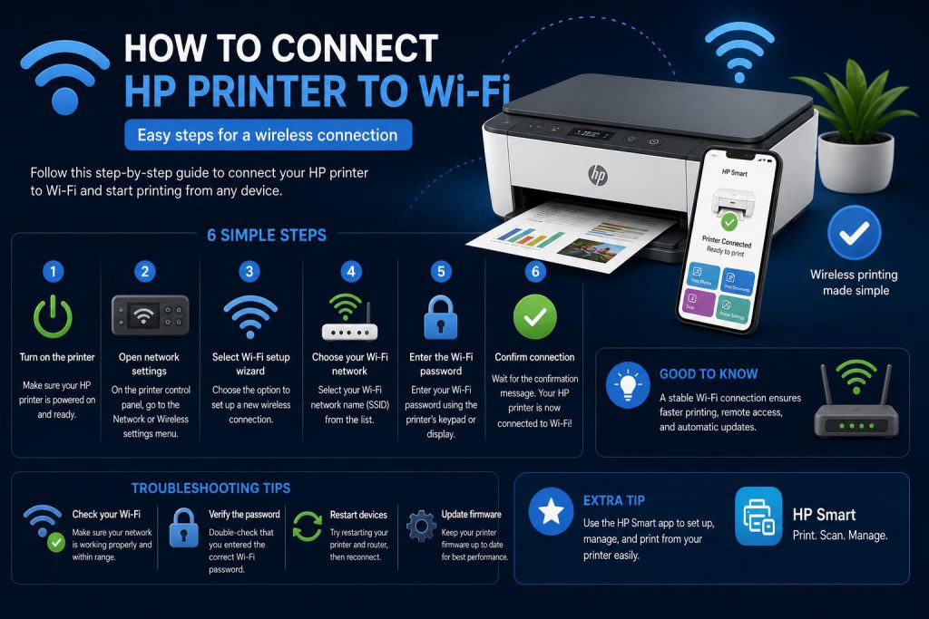 how to connect hp printer to wifi