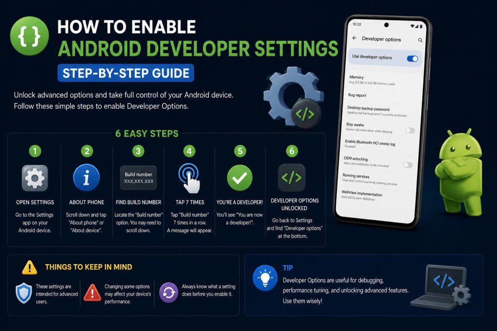 how to enable android developer settings