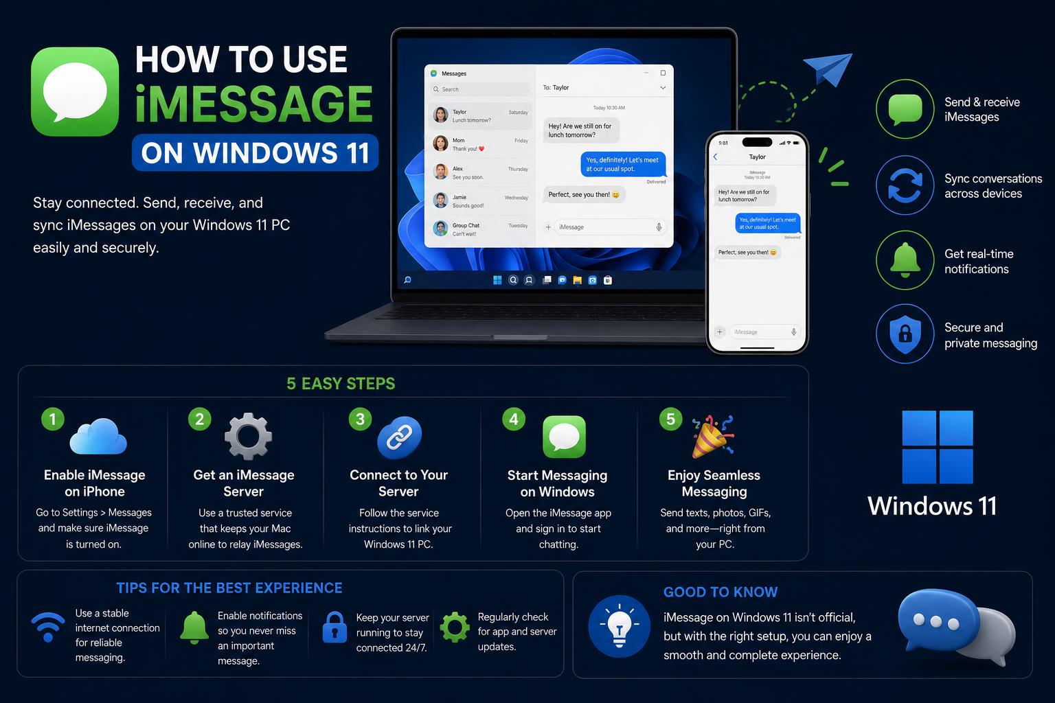 how to use imessage in windows 11