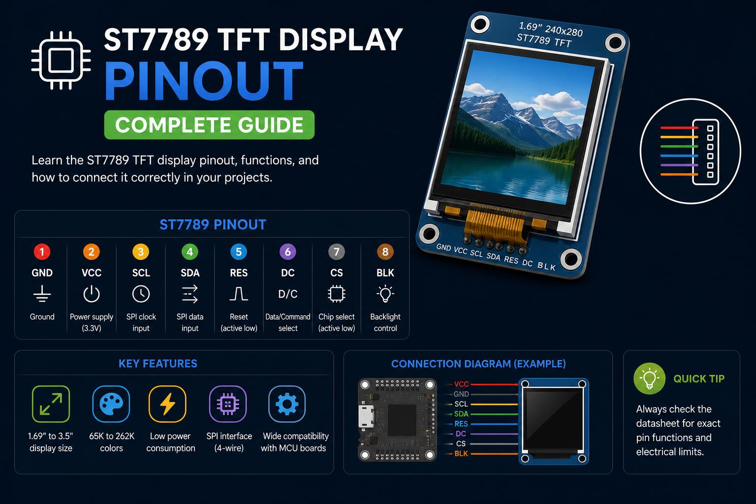 st7789 tft display pinout