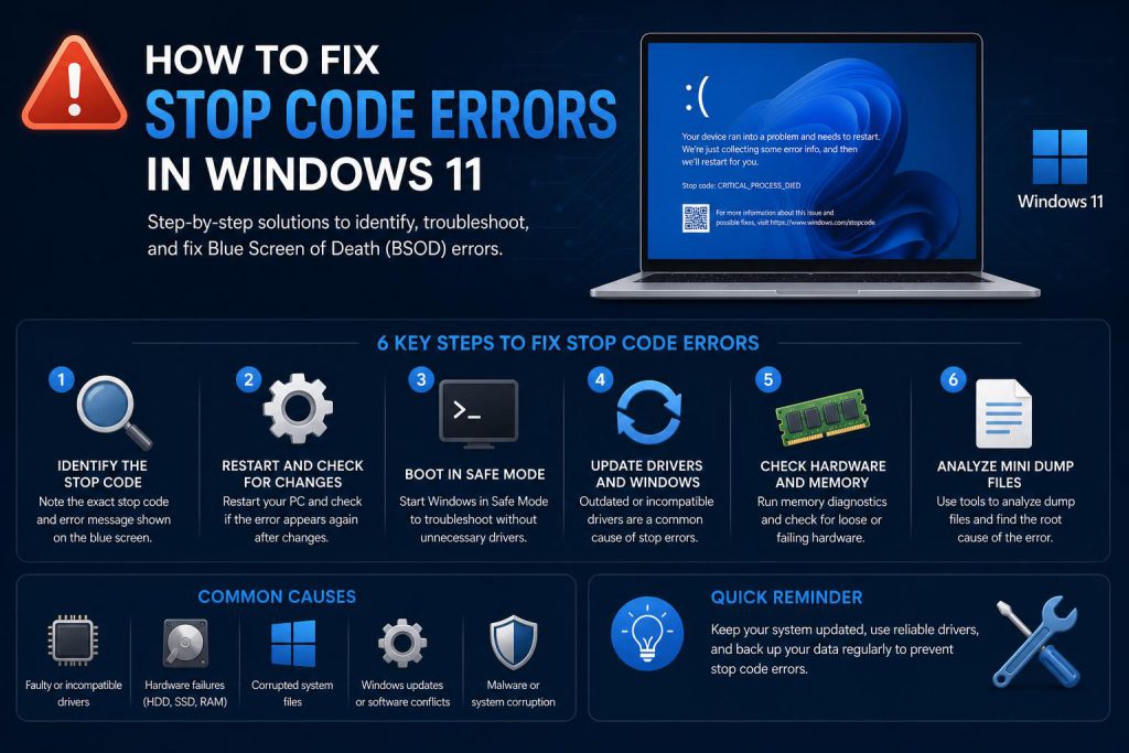stop code error windows 11