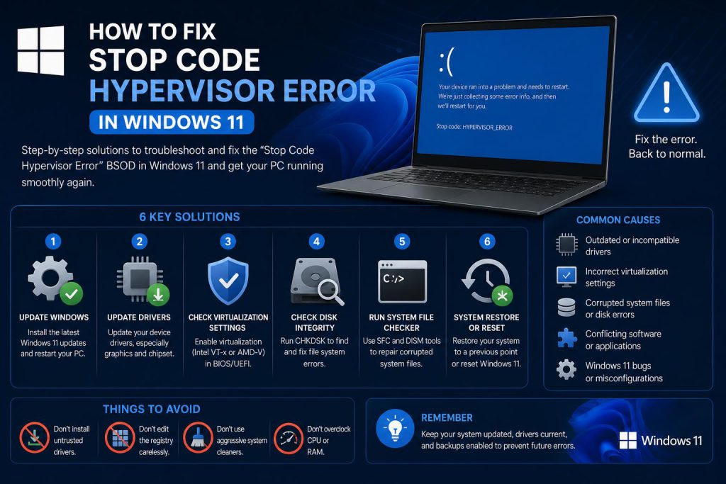 stop code hypervisor error windows 11