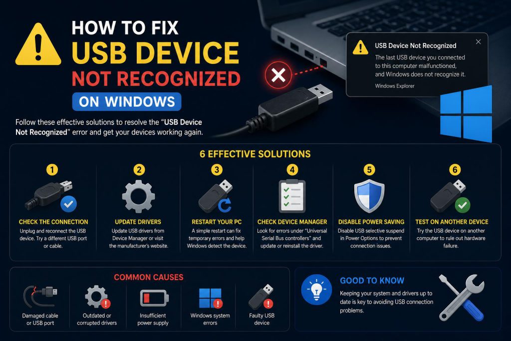 USB device Not Recognized