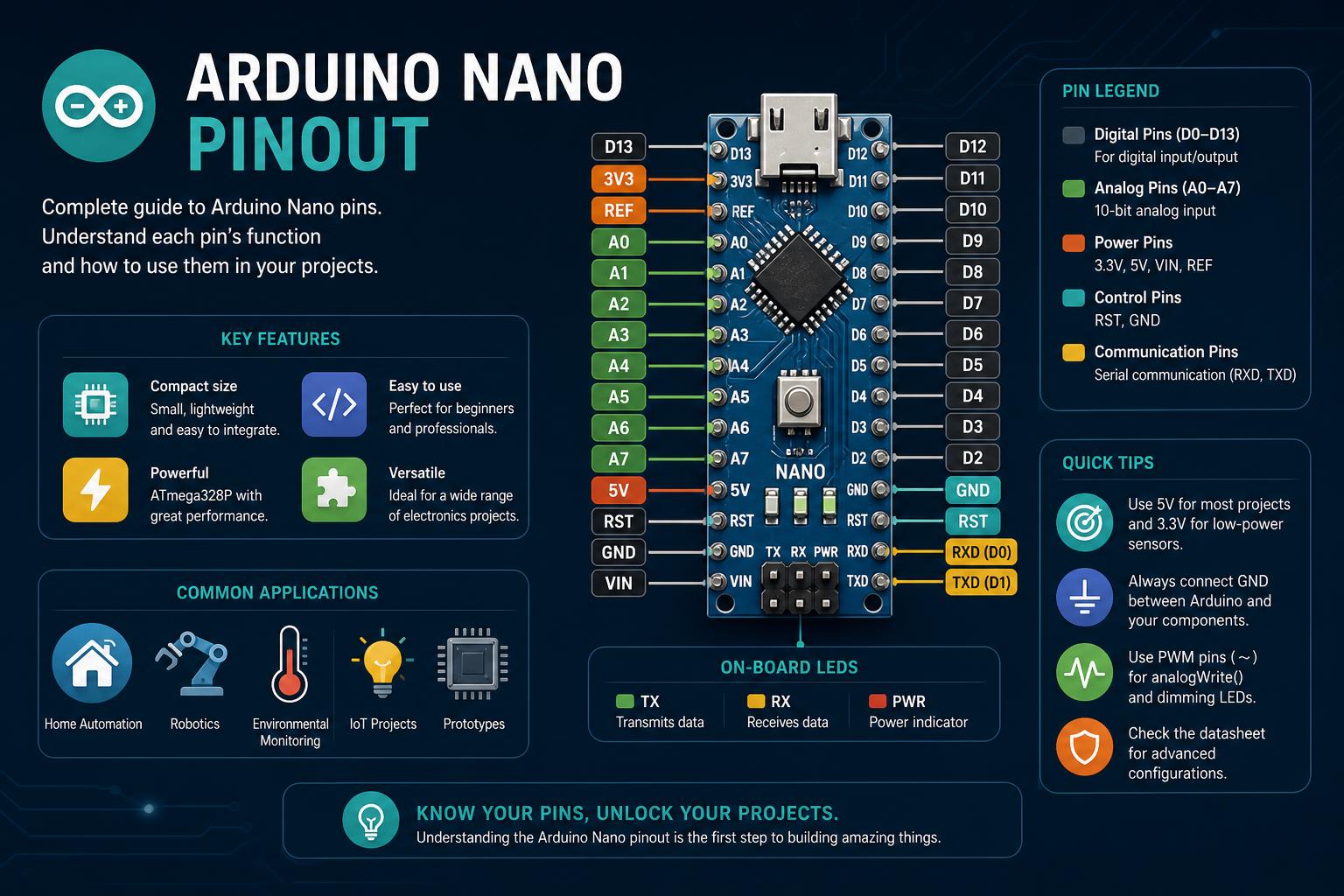 Arduino Nano Pinout