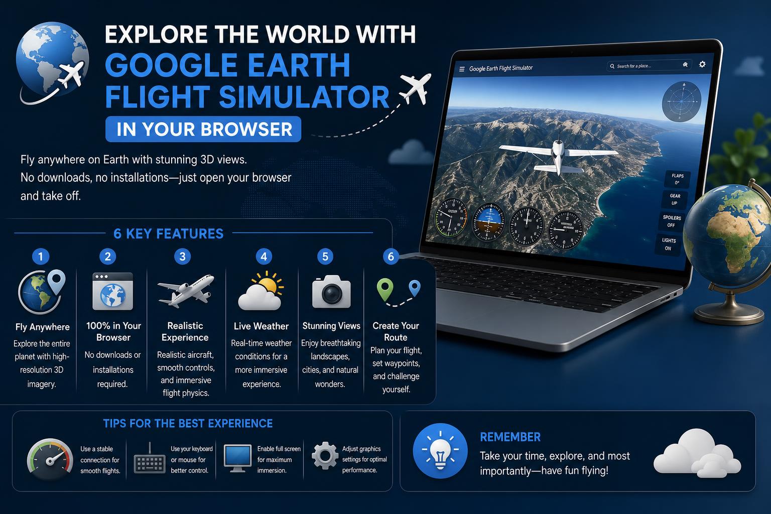 Google Earth Flight Simulator in your browser