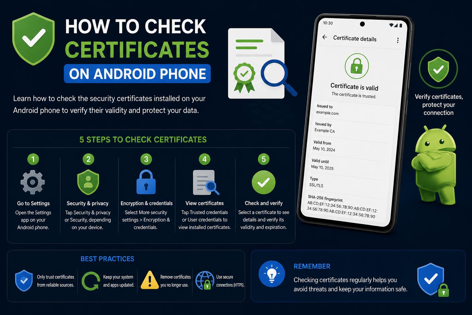 how to check certificates on android phone