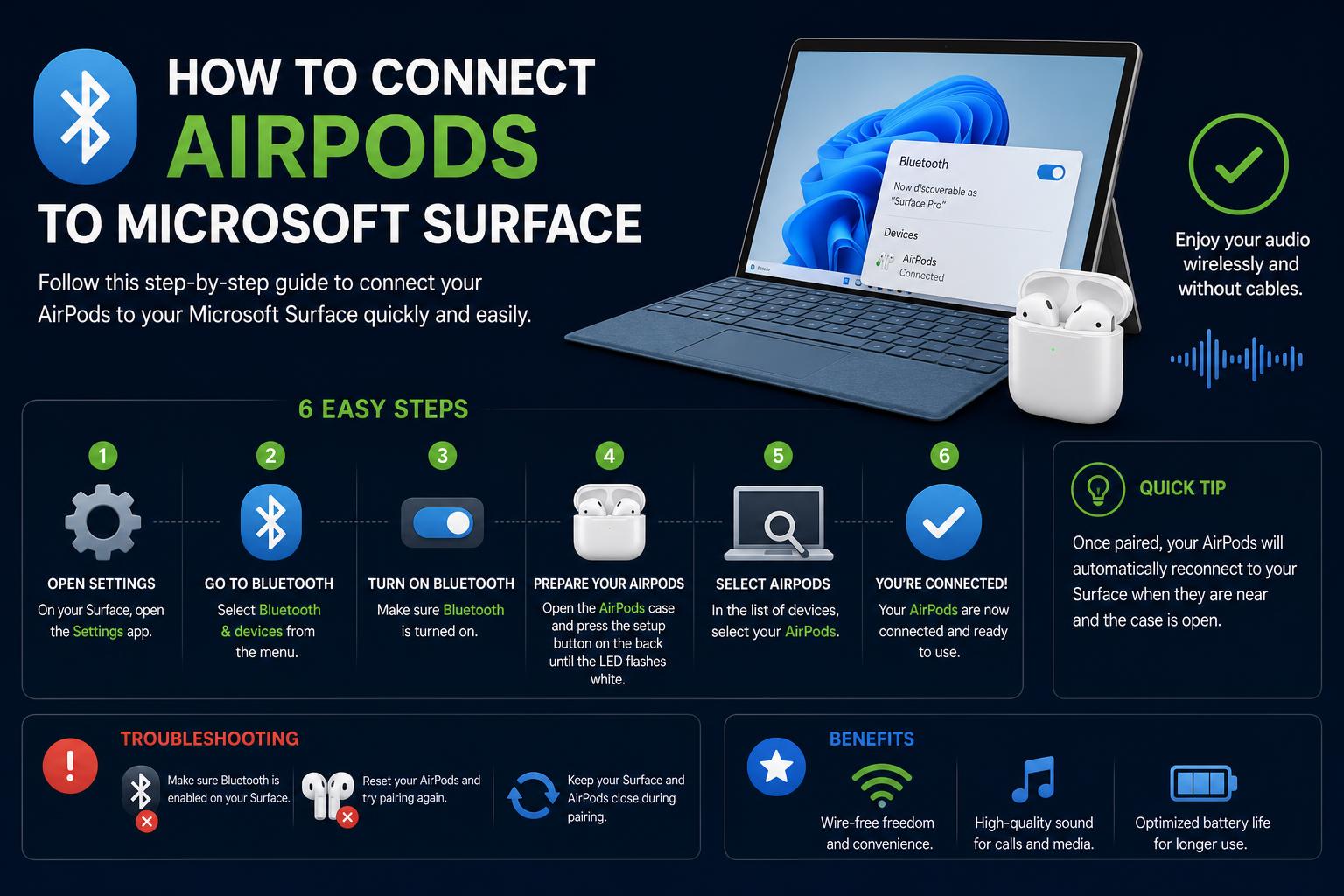 how to connect airpods to microsoft surface