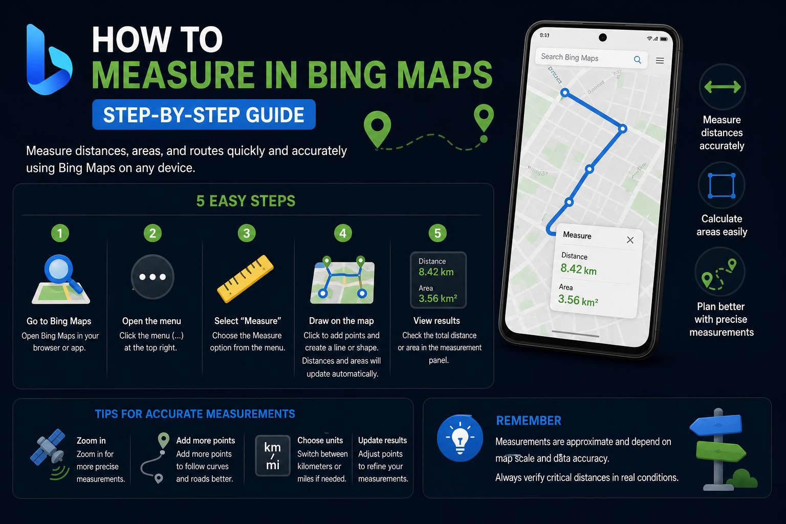 how to measure in bing maps