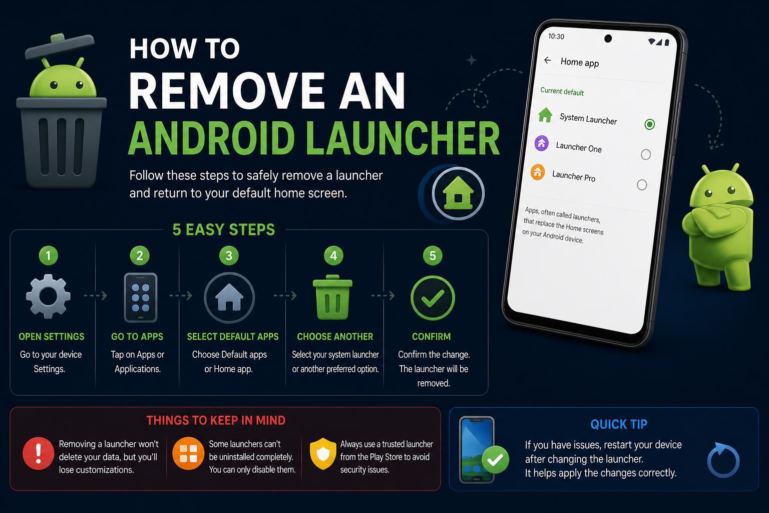 How to remove an Android launcher