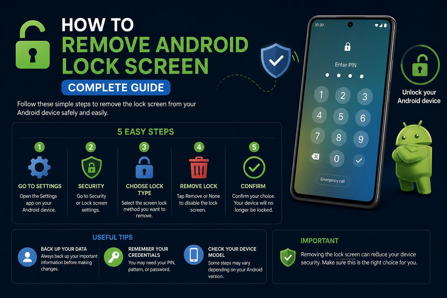 How to remove android lock screen