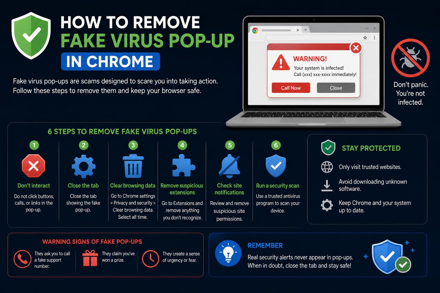 How to remove fake virus pop up chrome