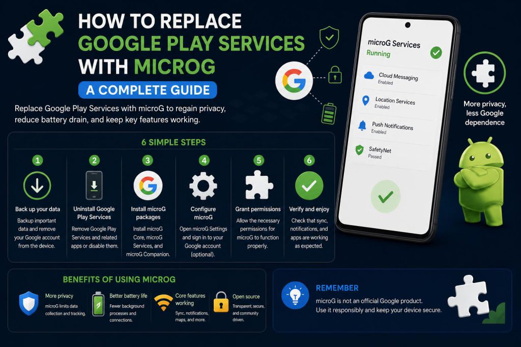 how to replace google play services with microg