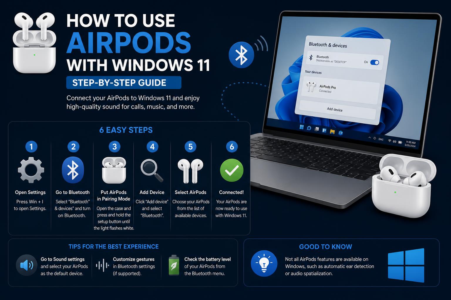 how to use airpods with windows 11