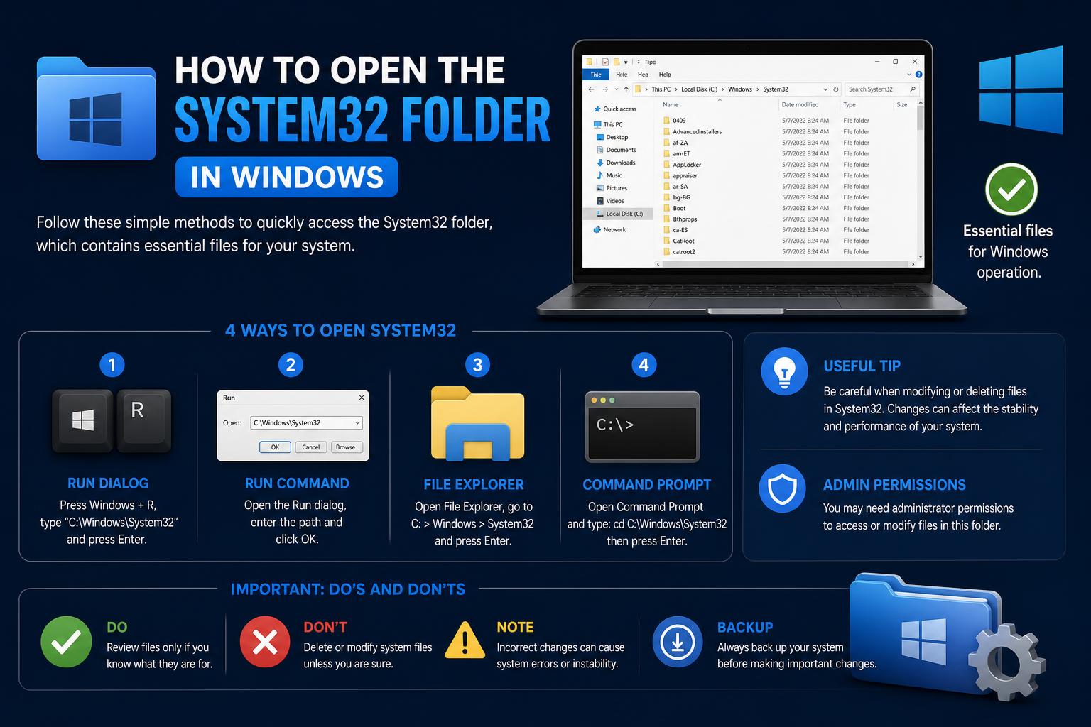 Open System32 folder