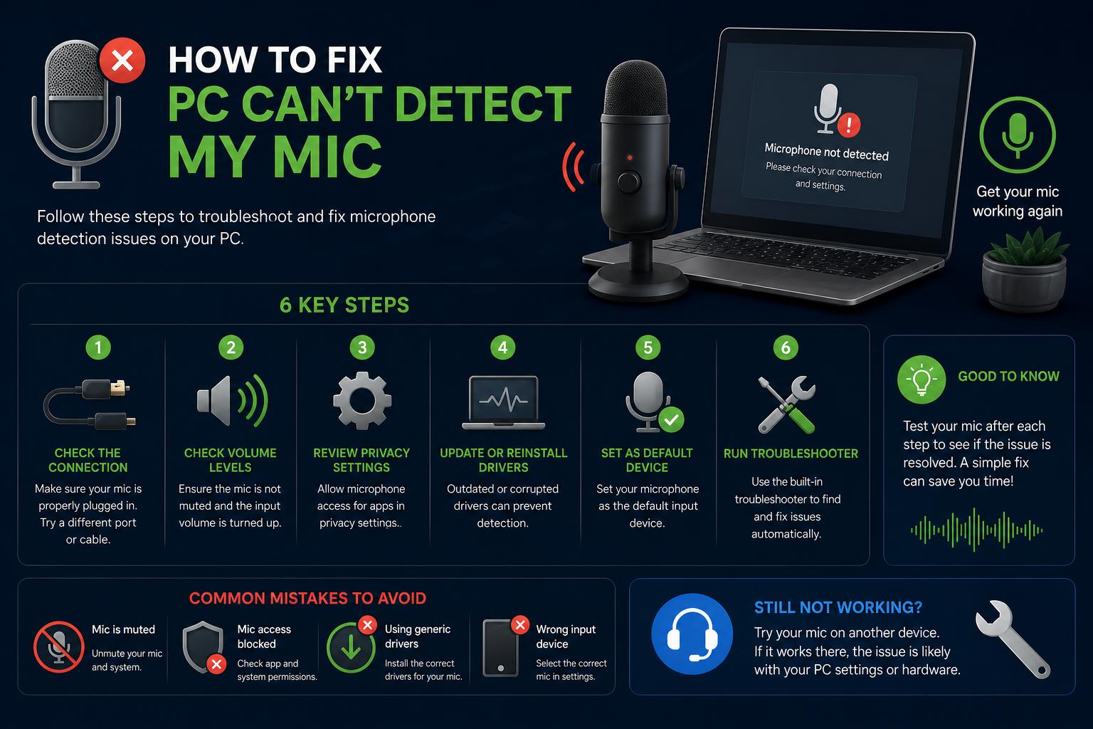PC Can't Detect My MIC? Full Troubleshooting & Fix Guide