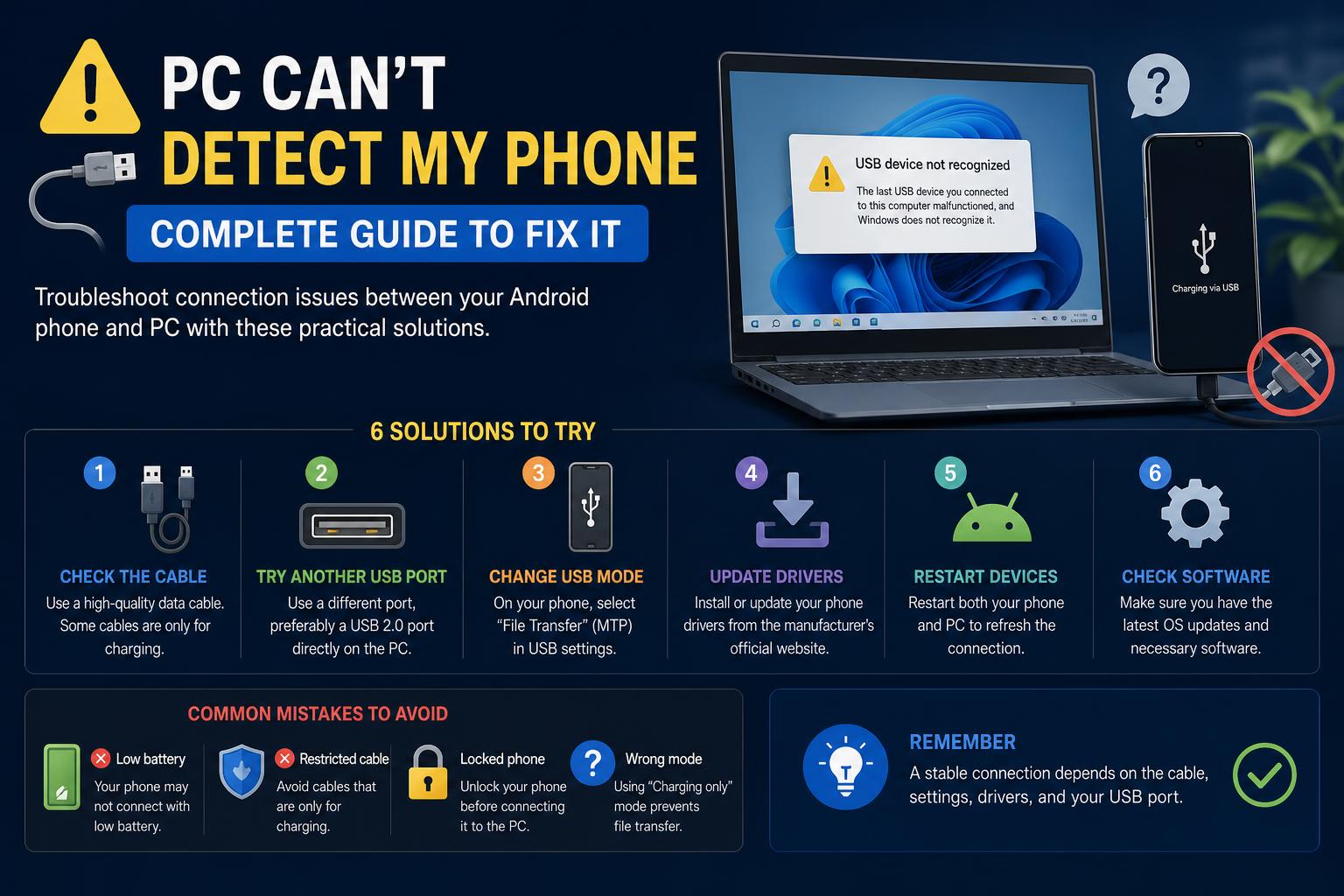 PC can't detect my Phone